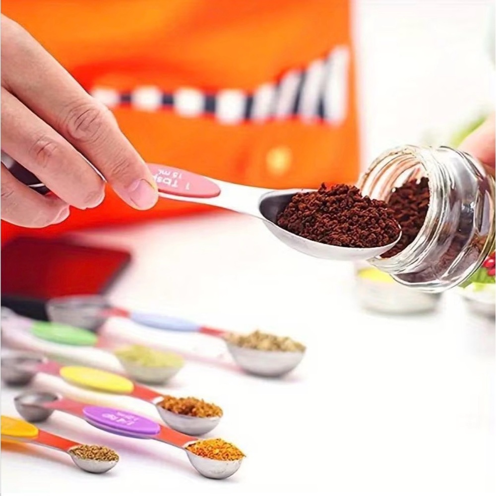 Magnetic Measuring Spoons Set of 9 - Multi-Color - Picture 6 of 9